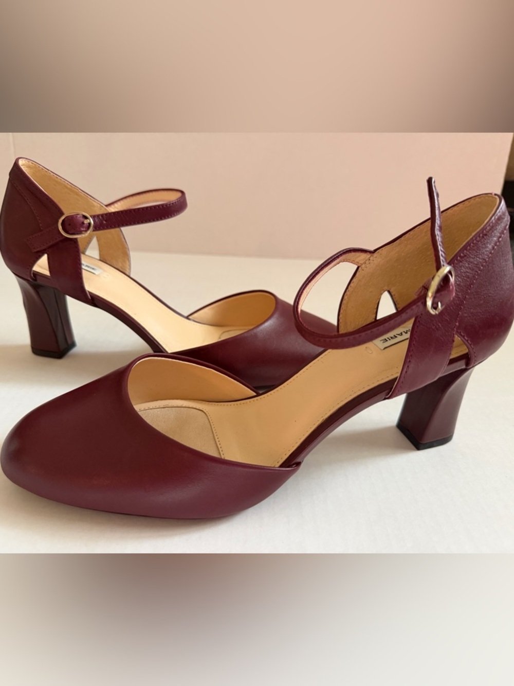 Alex Marie Classic Mary Jane Ankle Strap Pump in Plum